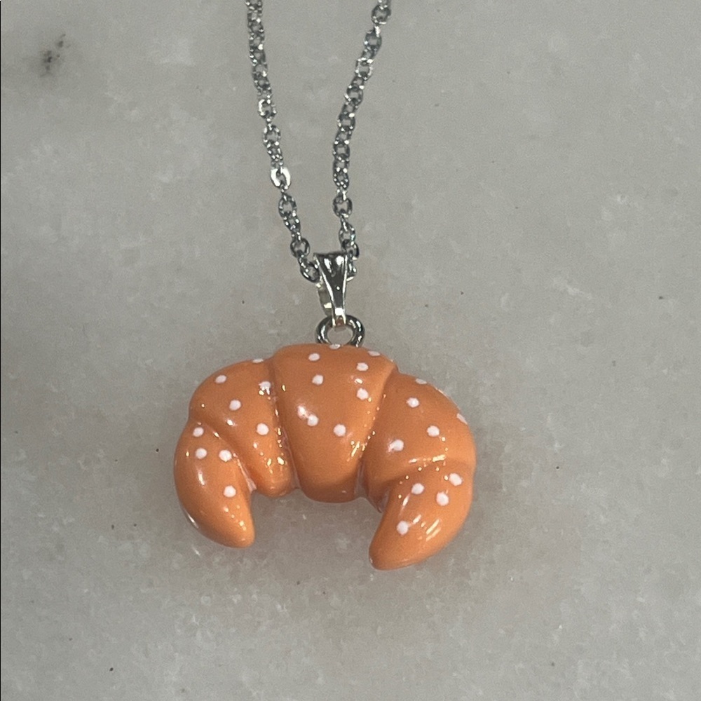 3/$30 Orange Croissant Pendant Necklace